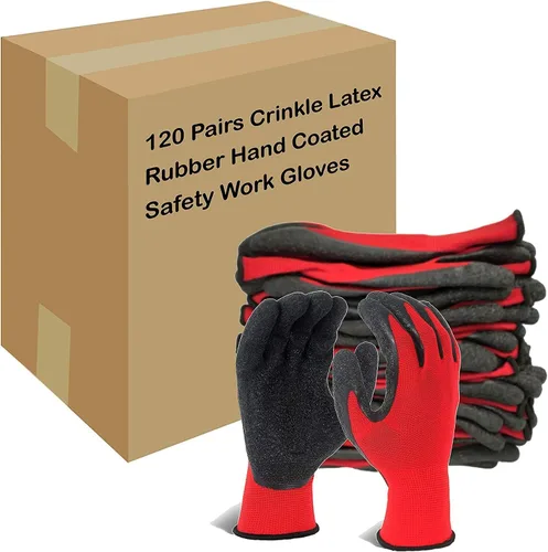 Vista 13 de Evridwear - Guantes de trabajo de látex arrugado con revestimiento de mano para seguridad, para hombres y mujeres, uso general, multiusos