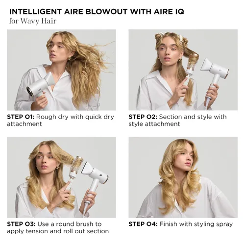 Vista 14 de T3 Aire IQ Kit de secador de pelo con concentrador de secado rápido, concentrador de estilo, difusor y soporte para secadora Golpes rápidos