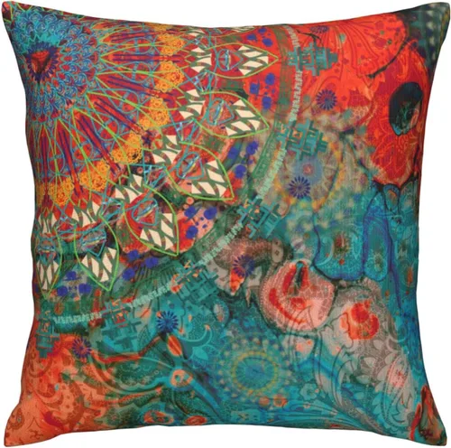 Vista 5 de VARUN Fundas de almohada abstractas con diseño de mandala y flores, fundas de almohada cuadradas para decoración del hogar, sofá, automóvil