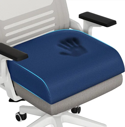 Vista 15 de TranquilRelax Cojín de asiento de espuma viscoelástica para silla de oficina, 3 pulgadas, color negro Medium-firm Support for Long Sitting