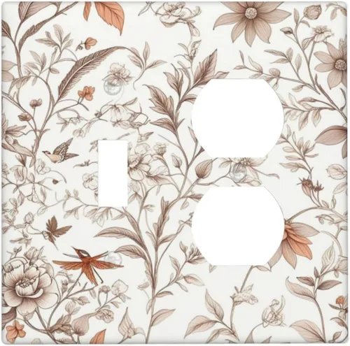 Vista 137 de Decorative Outlet Covers Blue Background White Cat Daisy Floral 2-Gang 1-Gang Wall Plate Single Toggle/Rocker Farmhouse Style Light Switch Covers