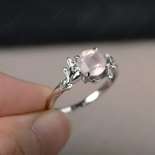 Vista 3 de LUO Anillo redondo de plata de ley 925 con piedra preciosa de 0.276 in para mujer