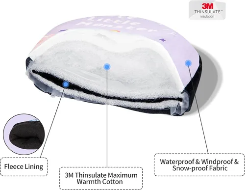 Vista 4 de COPOZZ Guantes de esquí para niños, 3M Thinsulate con aislamiento térmico para niños, guantes de nieve resistentes al viento y cálidos guantes