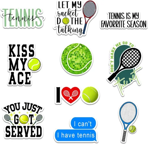 Vista 12 de Juego de calcomanías de tenis de pádel (10 unidades, 3 pulgadas), regalo para padres, amigos, hermanos, hermanas, jugadores de pádel, amantes