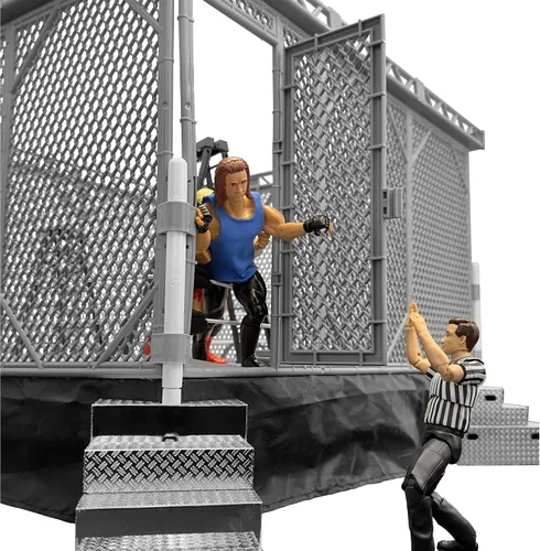 Vista 6 de Set de juego de jaula de acero para anillos de lucha de Figures Toy Company