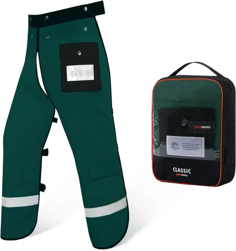 Vista 10 de Delantal de seguridad para motosierra de 8 capas, resistente, con cintura ajustable y bolsillo para hombres/mujeres, clásico C, naranja y negro