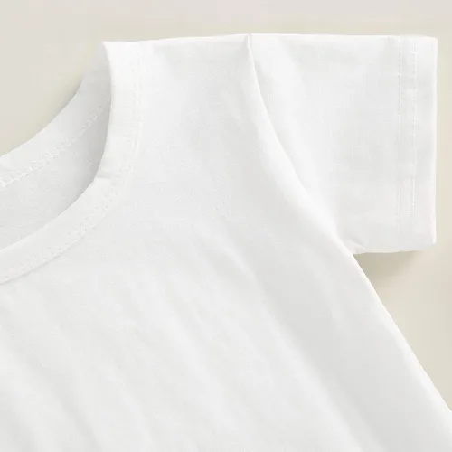 Vista 4 de YINGISFITM Camiseta de manga corta con cuello redondo para bebé, ropa casual de verano