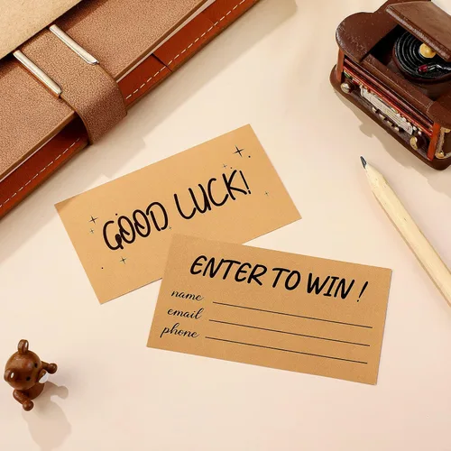 Vista 4 de 300 piezas de tarjetas de rifa "Enter to Win" de 3.5 x 2 pulgadas, tarjetas de formulario de ingreso para concursos, carnavales, rifas, ferias
