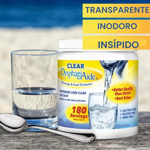 Vista 4 de Espesante DysphagiAide transparente diseñado para todos los niveles de grosor IDDSI (180)