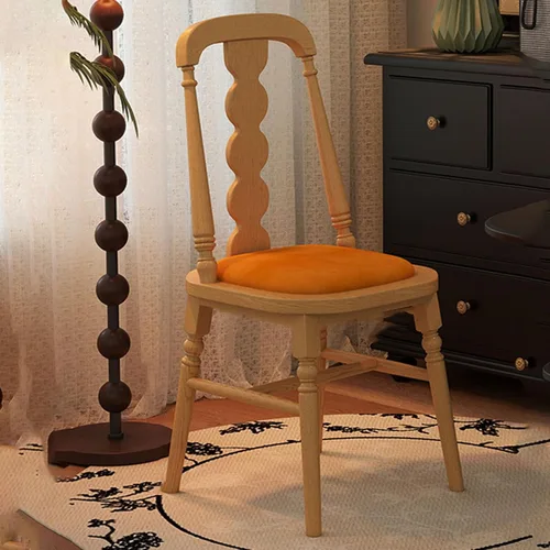 Vista 9 de Sillas de cocina tapizadas de madera maciza, sillas de comedor con marco de madera de fresno, silla de sala de estar para comedor, estudio, sala
