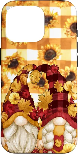 Vista 20 de iPhone 16 Autumn Fall Gnome Pumpkin Buffalo Plaid Pattern Sunflower Case