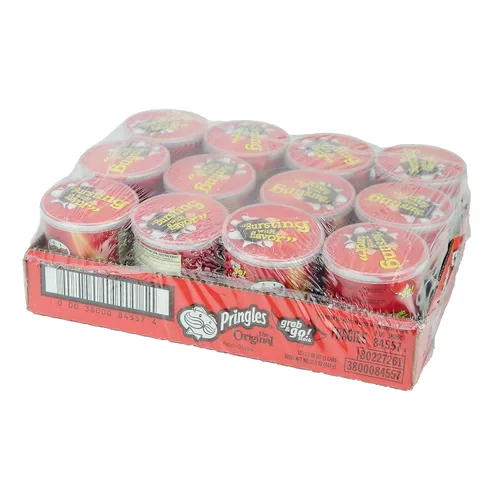Vista 2 de Pringles Grab 'n Go Stack Chips, original, 1.3 onzas, 36/cartón (16905)