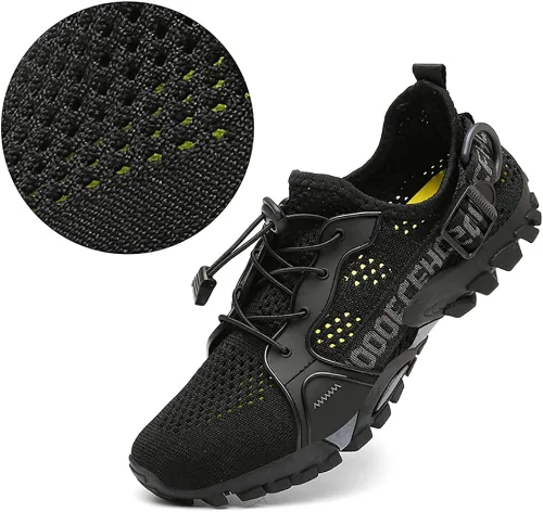 Vista 3 de TANGYUGEN Zapatos de agua para hombre y mujer, zapatos de senderismo al aire libre, secado rápido, zapatos acuáticos para playa, senderismo