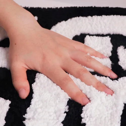 Vista 3 de Juego de alfombras de baño Get Naked – Alfombra de baño de microfibra y alfombra de contorno en forma de U, lavable a máquina, antideslizante