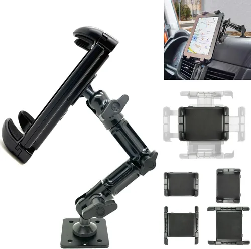 Vista 5 de Base de taladro de metal industrial para tableta/smartphone con brazo de taladro ELD AMPS de aleación de 8 pulgadas, soporte para iPad para pared