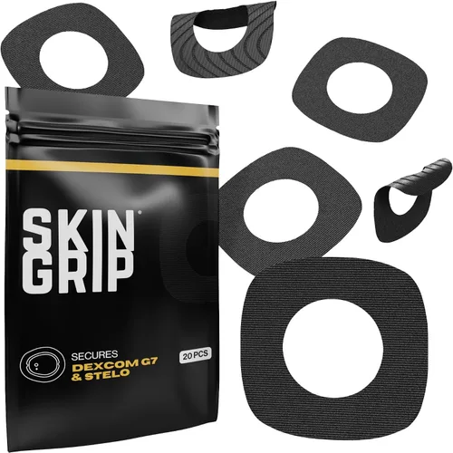 Vista 12 de Skin Grip Parches adhesivos para Dexcom G7 y Stelo CGM con recorte, cubierta impermeable y resistente al sudor para sensor continuo de monitor