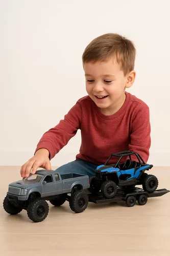 Vista 2 de New-Ray Toys 4X4 Pick-Up Truck & Polaris RZR Set