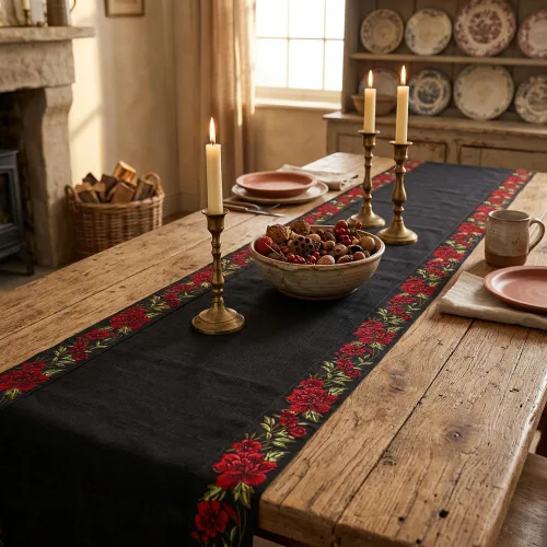Vista 5 de IDONGCAI Cinta Jacquard Boho de 10 yardas - Tela de bordado floral de encaje negro para coser y adornos