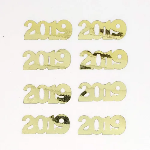 Vista 4 de Confeti Año 2019 Oro - Paquete al por menor #7262 QS0 Dorado