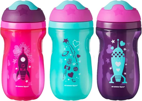 Vista 9 de Tommee Tippee Botella Sippee Aislada Superstar, 12m+, 9oz, Paquete de 3, Botella de Entrenamiento para Niños Pequeños sin Derrames, a Prueba