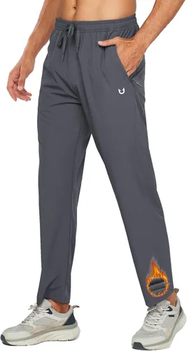 Vista 9 de NORTHYARD: pantalones forrados de forro polar para hombre, cálidos para invierno, sudoración, clima frío, para correr, deportivos, entrenamiento