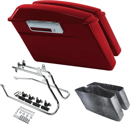 Vista 11 de Kit de soporte de conversión para alforjas extendidas de 4" TCMT, compatible con Harley Heritage Softail Fatboy FLSTF Breakout 1984-2017, negro