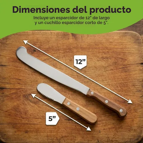 Vista 7 de Performore 2 cuchillos esparcidores, cuchillo de mantequilla de maní de 12 pulgadas que funciona muy bien con frascos y cuchillo corto de 5