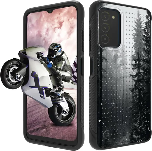 Vista 69 de Funda protectora resistente de doble capa para Samsung A14 5G (parte trasera con textura antideslizante), TPU suave a prueba de golpes, para Samsung