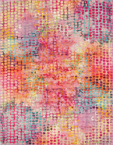 Vista 6 de Tapete Unique Loom colección Jardin para múltiples áreas, abstracta, vibrante, Polipropileno, Gris/Marrón