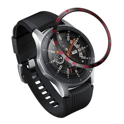 Vista 10 de AISPORTS Bisel Styling Compatible con Samsung Galaxy Watch 1.811 in Bisel Anillo Cubierta Adhesiva Anti Scratch Protección Acero Inoxidable Bisel
