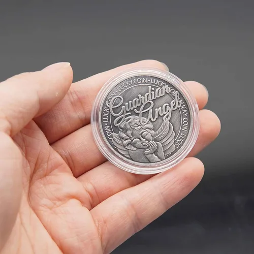 Vista 5 de Medalla de ángel de la guarda Moneda de la suerte Buena Suerte Regalo conmemorativo