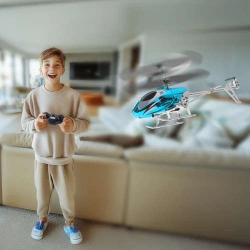 Vista 6 de VATOS Helicóptero RC para niños, helicóptero de control remoto de 2.4G con luz LED para niños de 12 años en adelante, altura fija, despegue con una