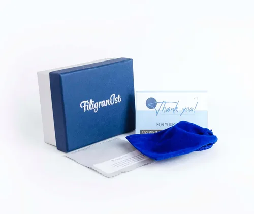 Vista 5 de Anillo ovalado de plata de ley 925 hecho a mano con filigrana y piedras preciosas para mujer, caja de regalo
