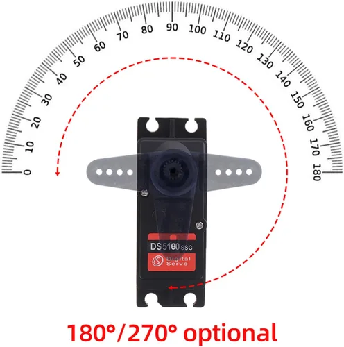 Vista 6 de ZOSKAY 176.4 lbs Digital Servo 8.4V Engranaje de metal de alto voltaje Gran Torque de alta velocidad 1/5 Baja Servo Motor (180 grados)