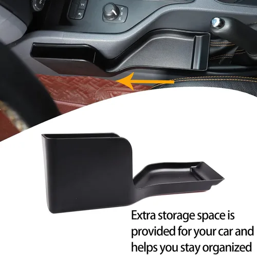 Vista 2 de Lcojicep Caja de almacenamiento lateral para consola de freno de mano compatible con Ford Ranger 2015-2021, organizador de consola central