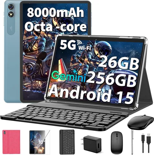 Vista 10 de Tablet Android 15 de 10 pulgadas, tableta 2026 con teclado, 24GB+256GB+2TB Expandir