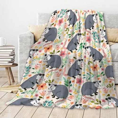 Vista 8 de Manta de zarigüeya personalizada Regalo ultrasuave de «Just A Girl Who Loves Opossums» para niñas, decoración divertida para el hogar de animales