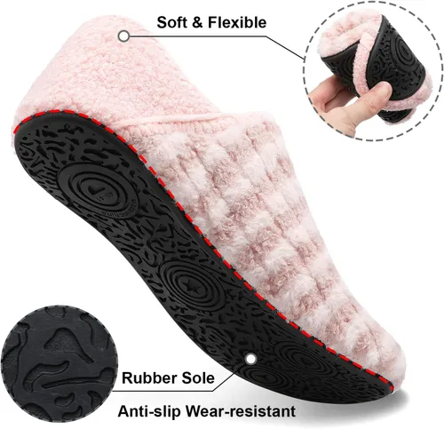Vista 4 de Fires Pantuflas para hombre y mujer con suela de goma, suaves y ligeras, para usar en casa, antideslizantes, para interiores y exteriores