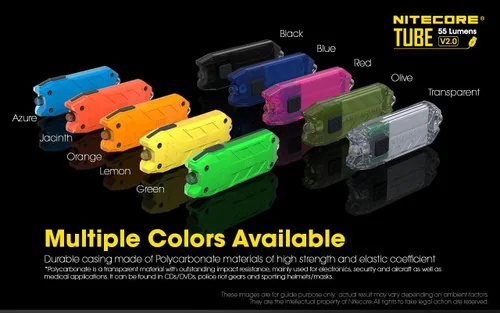 Vista 6 de Nitecore Tube v2.0 55 lúmenes Llavero recargable por USB ultraligero (Jacinto)