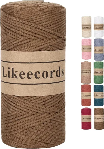 Vista 40 de Likeecords 100% Hilo de Ganchillo de Algodón Cordón de Bolsa de 2mm 170m Cordón de Macramé de 2mm Hilo de Crochet Cuerda de Macramé Regalo para Verde