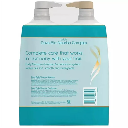 Vista 2 de Dove Juego de champú y acondicionador Daily Moisture - Hidratación profunda con ácido hialurónico para suavizar y revitalizar el cabello seco