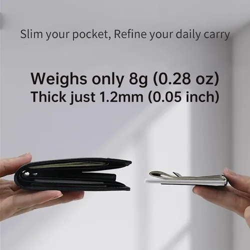Vista 5 de CL CARBONLIFE Billetera de fibra de carbono con clip para dinero en efectivo y tarjeta de crédito, clip minimalista súper delgado y ligero