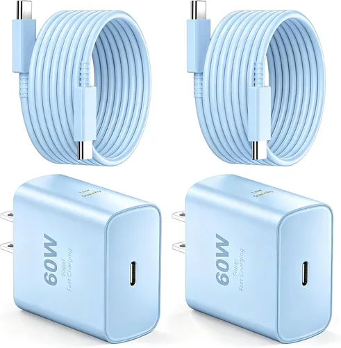 Vista 15 de 60W Super Fast Charger USB C, Type C Android Phone Charger Fast Charging Negro