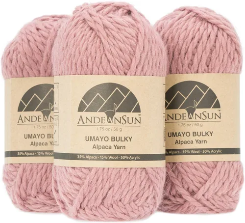 Vista 15 de 3 ovillos de lana de alpaca UMAYO para tejer al crochet y con agujas, 150 gramos, #2, #3 y #5 Beige