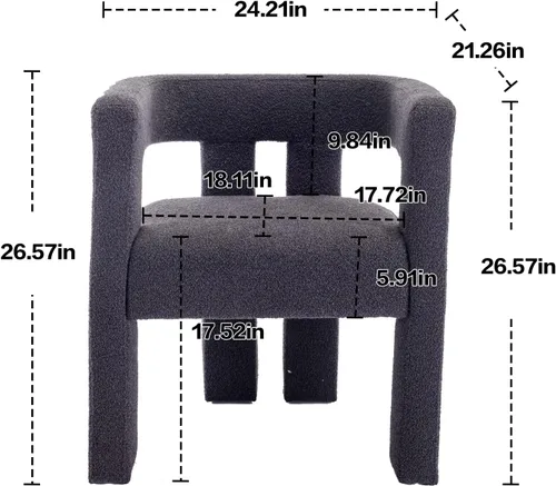 Vista 2 de Modern Barrel - Juego de 2 sillas de comedor tapizadas de terciopelo con brazos, cómodas sillas de tocador de maquillaje, silla auxiliar cómoda