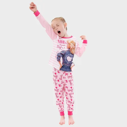 Vista 2 de Barbie Pijamas para niñas Conjunto de pijamas y coleteros para niñas Conjunto de pijama para niñas Ropa de dormir para niñas Producto
