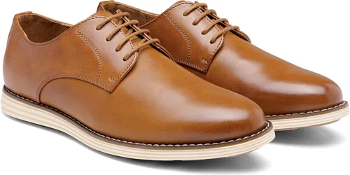 Vista 6 de VOSTEY - Zapatos de vestir para hombre, estilo casual, para hombre, zapatos con puntera, Oxford, zapato estilo formal y casual., 8