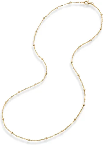 Vista 2 de Miabella Italian 18K Gold Over Silver Italian Singapore Bead Chain Station Necklace for Women, Made in Italy