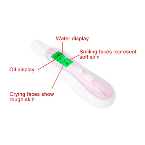 Vista 2 de Analizador digital de piel LCD, analizador de piel, monitor de aceite de agua y humedad para cuidado de la piel, probador de piel facial de alta