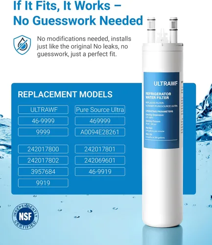 Vista 3 de ULTRAWF - Filtro de agua de repuesto, compatible con Pure Source Ultra, Kenmore 9999, 469999, 46-9999, A0094E28261, paquete de 3